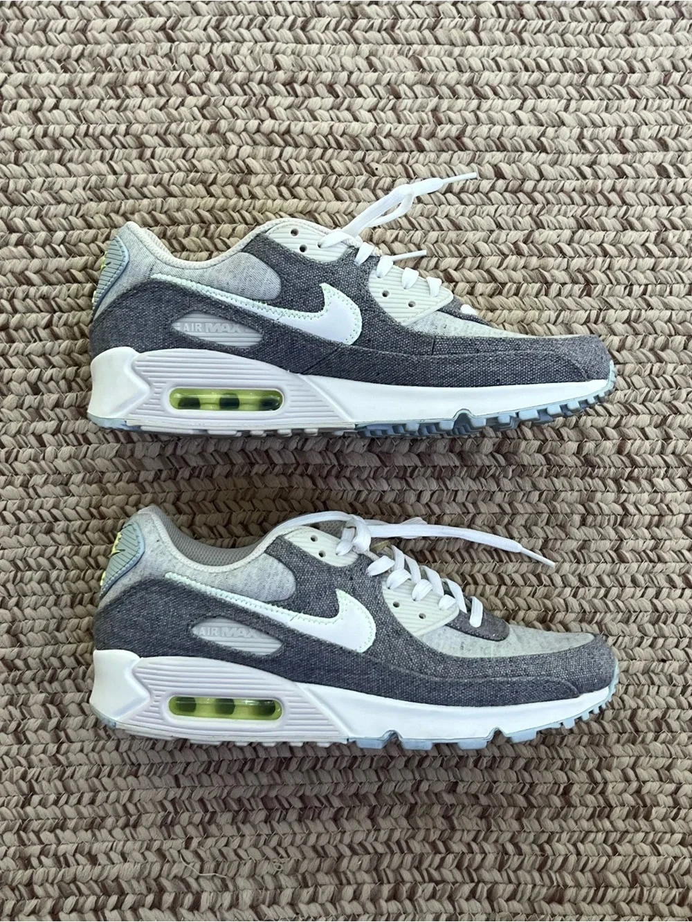 Nike Air Max 90 Gray Stitched Recycled Canvas